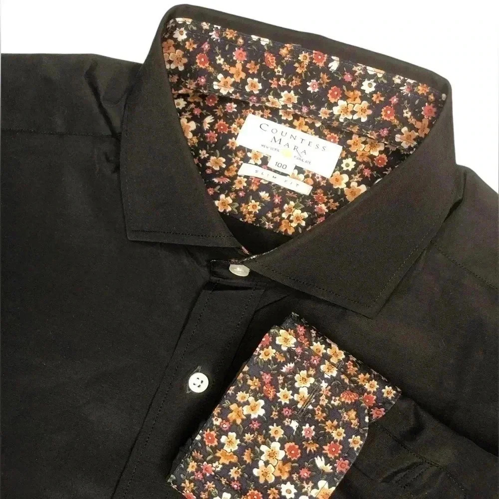 Countess Mara Men’s Black Long Sleeve Button Front